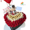 Arreglos De Rosa Con Peluche, Globo Y Ferreros, Susurros De Pétalos
